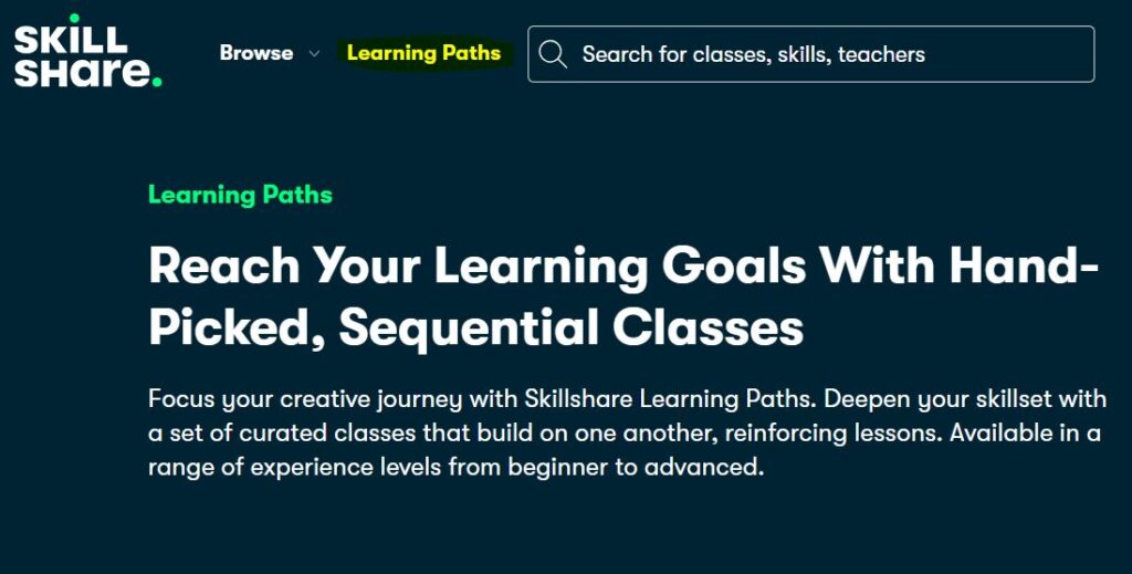 A valuable learning path of Skillshare